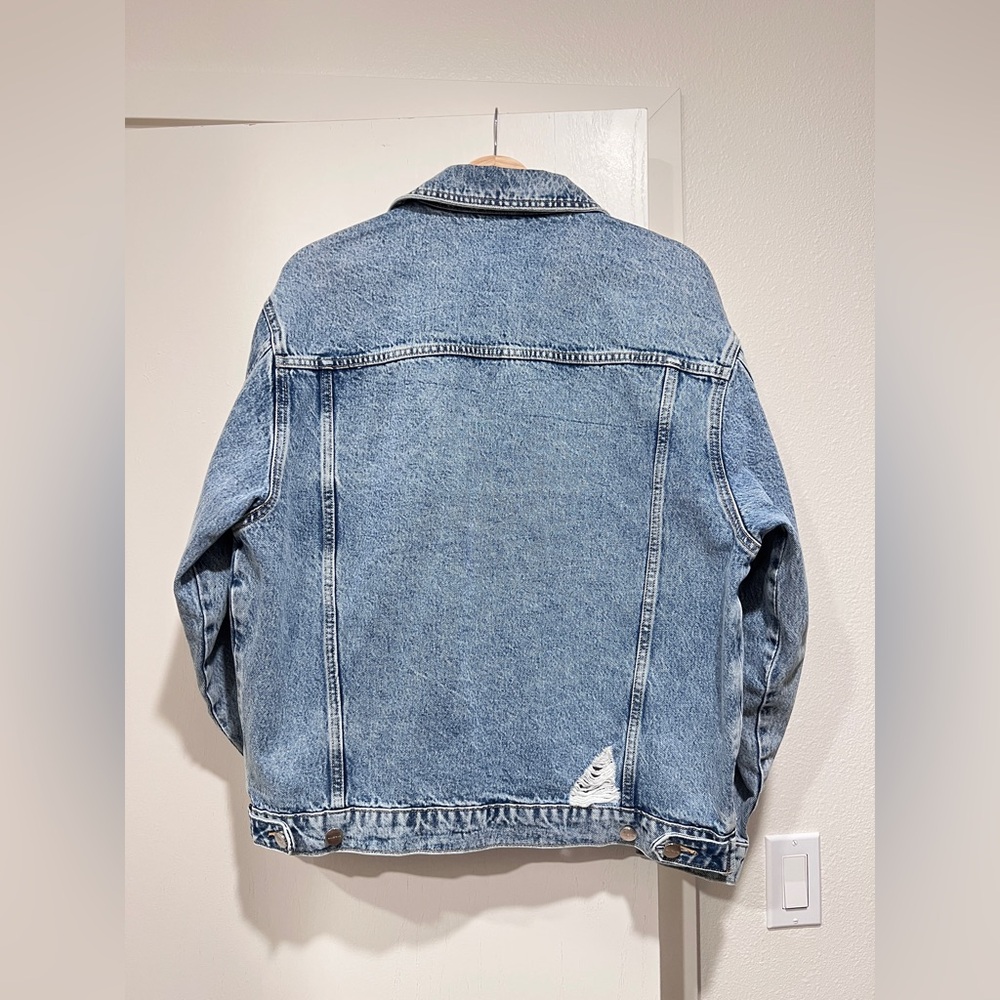 Anine Bing Light Blue Distressed Denim Jacket - Picture 7 of 12
